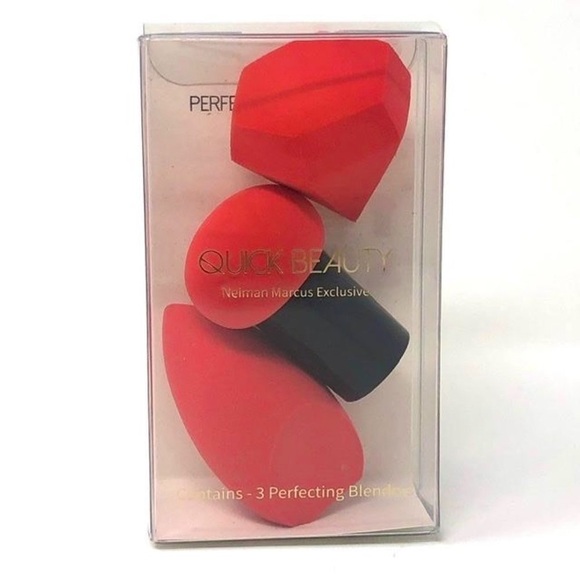 🌺 Quick Beauty 3-Piece Makeup Blender Sponge Set Neiman Marcus Contour NWT - Picture 2 of 4